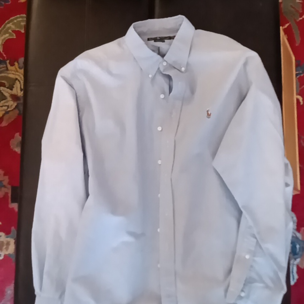 Ralph Lauren Oxford blue fit men’s size 18-36  long sleeve button‎ down shirt